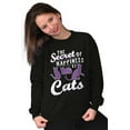 thumbnail image 4 of Crazy Cat Lady Secret of Happiness Women Plus Size Crewneck Sweatshirt Brisco Brands 2X, 4 of 5