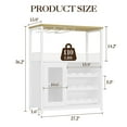 thumbnail image 3 of PIONEERWORKS 3-Tier Wine Bar Cabinet with Detachable Wine Rack and Storage Space, Buffet Cabinet with Glass Holder and Mesh Door, Sturdy MDF Construction for Dining Room Bar & Kitchen, 3 of 9