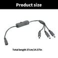 thumbnail image 3 of 5.5x2.1mm DC5521 Y Splitter Power Cable with On/Off Switcher for Security Camera and LED Light 37CM, 3 of 9