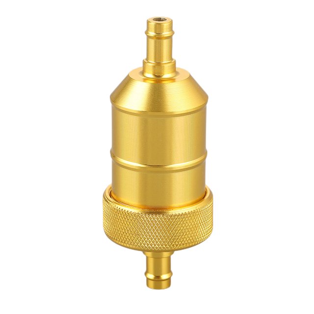 Filtro de combustible de gas de 8 mm Limpiador de gasolina de aleación de aluminio para moto (Oro) Ehuebsd Accesorios para autos y motos