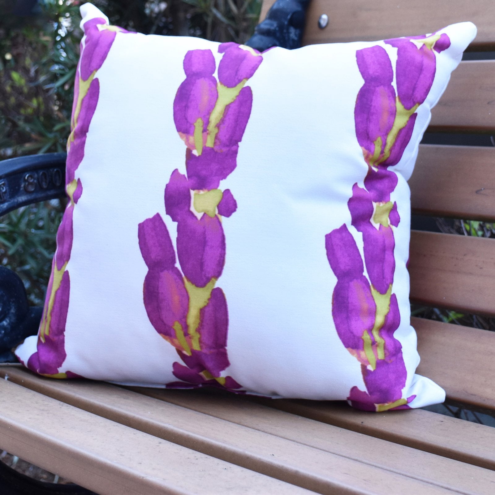 Simply Daisy, 20" x 20" Sunset Tulip Purple Floral DecorativeOutdoor Pillow