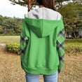 thumbnail image 4 of Hoodies for Women Solid Color Womens Hoodies Lightweight Breathable Top Blouses Zipped Up Side Pockets Hoodie Comfy Outerweart Loose Fit Effortless Plus Size Fall Fashion, 4 of 6