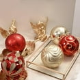 thumbnail image 6 of Glittery Red and Gold Christmas Ornament Bauble Set, Elegant 16 Piece Bundle, 6 of 8