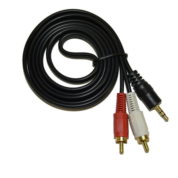 HQRP Stereo RCA to 3.5mm Audio Cable for Dynex DX-DMP3RCA Mini Plug Cord Y-Splitter 5ft