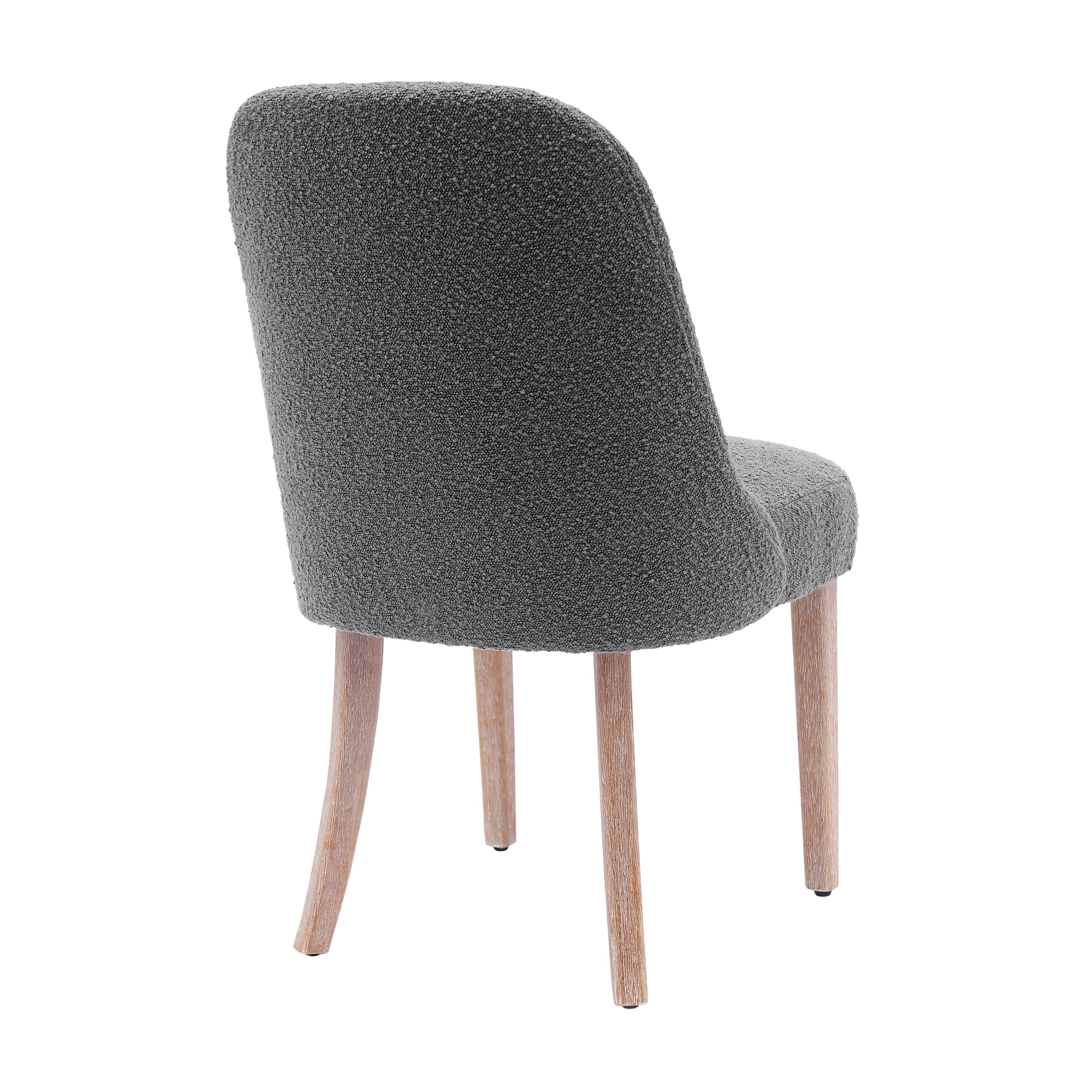 Contemporary Water and Stain Resistant Boucle Fabric Upholstered Dining Side Chair, Gray