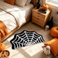 thumbnail image 5 of Euahivb Halloween Spider Web Bath Mat 23.6×15.8 Inch Soft Polyester Gothic Floor Rug Spooky Bathroom Doormat for Tub Shower Bedroom Doorway Fall Decor, 5 of 9