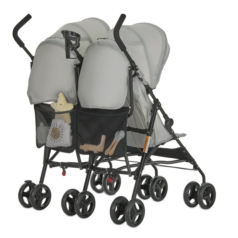 Dream On Me Twin Venture Umbrella Stroller, Light Gray