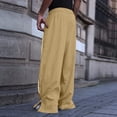 thumbnail image 4 of YueHuiYing Men's Baggy Sweatpants Fashion Wide Leg Casual Sweat Pants Drawstring Stretch Joggers with Pockets, 4 of 7