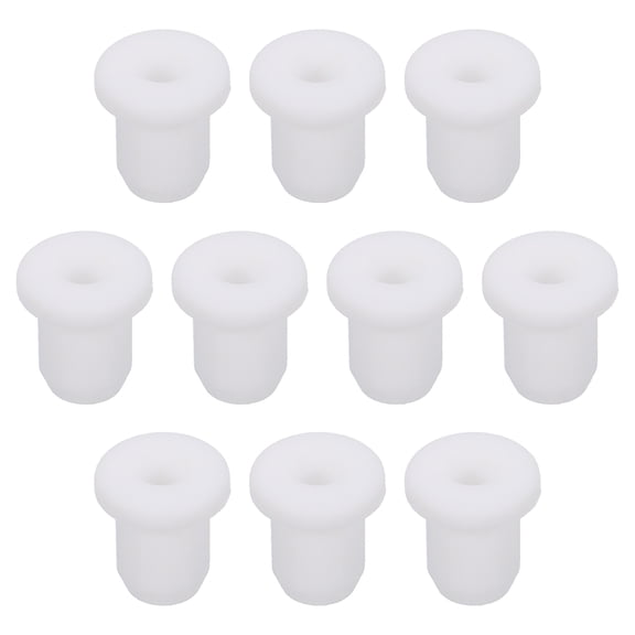 10Pcs T Type Rubber Grommet Mount Dia 6mm ID 3.5mm H 9.5mm Seal Protection Flexible Hole Plugs White