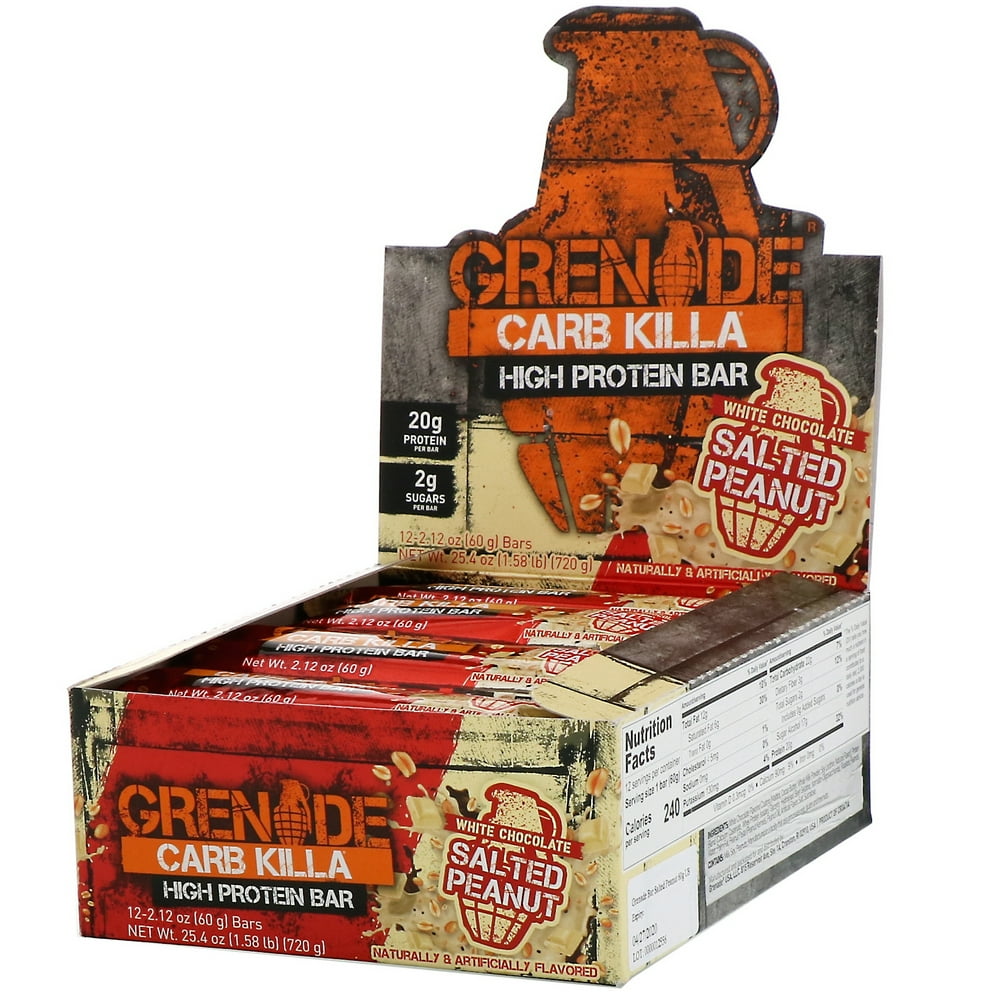 Grenade Carb Killa, High Protein Bar, White Chocolate Salted Peanut, 12
