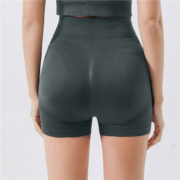 Hvyesh Seamless Workout Biker Shorts for Women Butt Lift Yoga Shorts Tummy Control High Waisted Athletic Gym Running Yoga Short