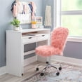 thumbnail image 2 of Linon Cami Faux Fur Upholstered Armless Office Chair in Blush Pink, 2 of 14