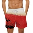 thumbnail image 1 of Aayomet Mens Swimming Trunks Beach Shorts Breathable Tether Print Board Shorts (Red, M), 1 of 5