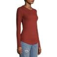 thumbnail image 4 of No Boundaries Ribbed Crewneck Tee with Long Sleeves, Women's, 4 of 6