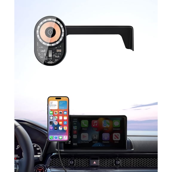 Wireless Charging car Phone Holder for 2022-2025 Honda Civic/2025 Civic Hybrid/2023-2025 Civic Type R Accessories 7/9 inch Screen Fixed Clip,car Phone Mount Compatible with MagSafe