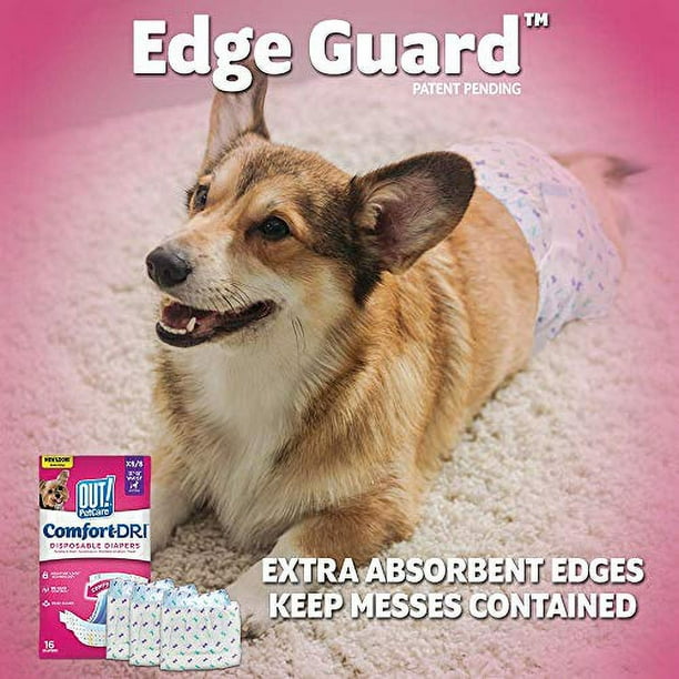 OUT Disposable Female Dog Diapers Absorbent Female Dog Diapers with Leak Protection Female Dogs in Heat Excitable Urination or Incontinence