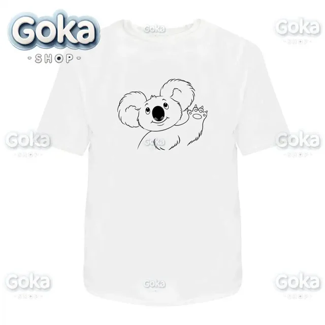 Camisetas con estampado de Koala ondeante ropa para hombre novedad en camisetas y camisetas de algodón para mujer Camiseta estampada ropa Y2K camiseta divertida bonita