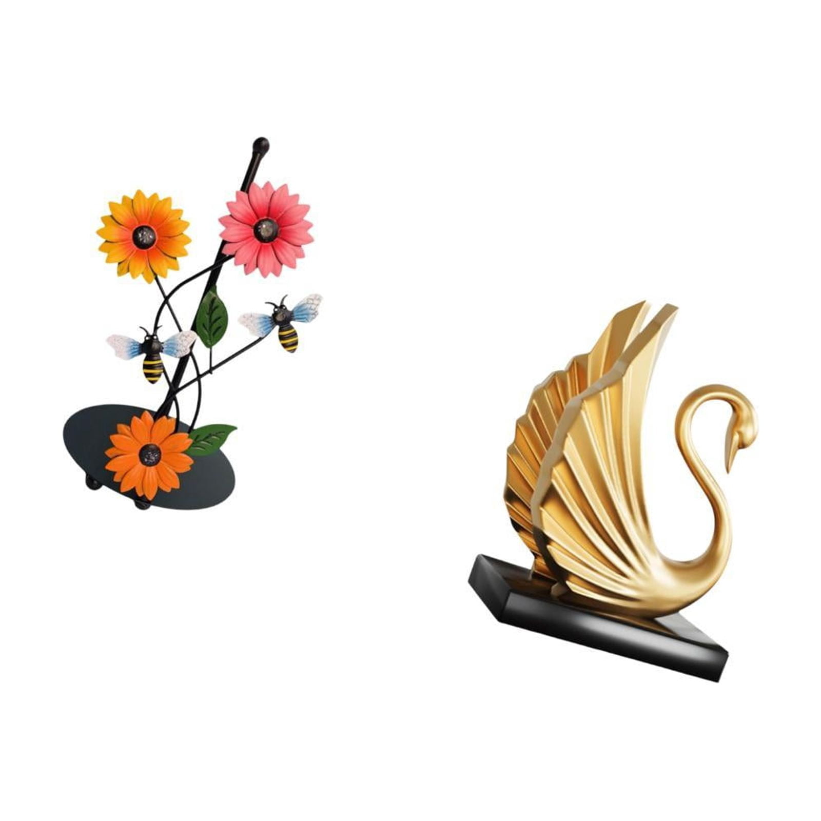 Fiocias Swan Toilet Paper Holder Paper Towel Holder Countertop Kitchen Roll Holder Standing Resin Statue Lightweight Antirust Suitable for Wedding Party Home