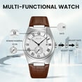 thumbnail image 4 of SKMEI Men's Casual Leather Watch Big Face Watch for Men，Fashion Business Dress Analog Quartz Waterproof Wrist Watch, 4 of 7