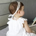 thumbnail image 4 of MyBeauty Baby Hair Band Newborn Comfortable Bows Baptism Toddler Elastic Lace Headband for Baby White, 4 of 7