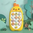 thumbnail image 2 of Teléfono de juguete para bebés, juguete educativo temprano con simulación musical, para niños de 1 a 3 años, color amarillo, 2 of 5