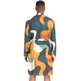 thumbnail image 3 of Dailycode Men Robe Lightweight Soft Bathrobes Kimono Nightgown Abstract Shapes Camouflage, 3 of 6