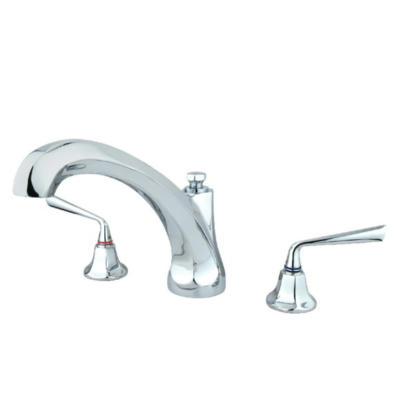 Kingston Brass KS4321ZL Silver Sage Two-Handle Deck Mount Roman Tub Faucet, Polished Chrome