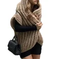 thumbnail image 4 of Suéter tipo cárdigan de punto holgado con capucha para mujer, elegante, liso, sin mangas, para oficina, para otoño, 4 of 5