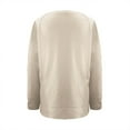 thumbnail image 4 of BKQCNKM Sweatshirt for Women Oversized Sweatshirt for Women's Sweatshirts Long Sleeve Tunic Tops Crew Neck Soft Pullover with Side Zipper Shirt Crewneck Sweatshirts Women, Beige L, 4 of 5