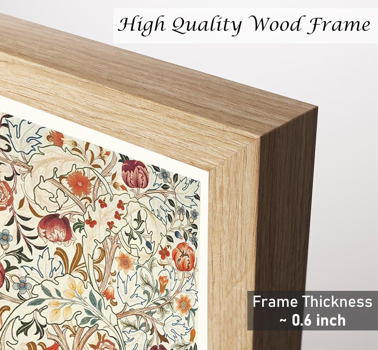 Induslyfe Framed Flower Wall Art Canvas Decor Set of 3, William Morris, Matisse Wall Art Framed Prints Poster Mid Century Modern Art, Gogh Floral Botanical wall art living room bathroom bedroom 12x16