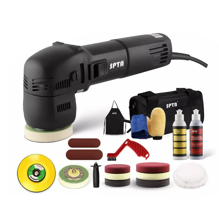 SPTA 3 Inch Orbital 10mm Dual Action Car Polisher 780W 6 Variable Speed Car Buffing DA Polisher Auto Detailing Tools With 6Pcs DA Polishing Pads And Backing Plate Sets Walmart