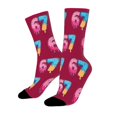 thumbnail image 5 of Chaussettes Rouges Tricotées avec Animaux Chaussettes Mi-Mollet Glace 6 7 Chaussettes Mi-Mollet pour Enfants, 5 of 5