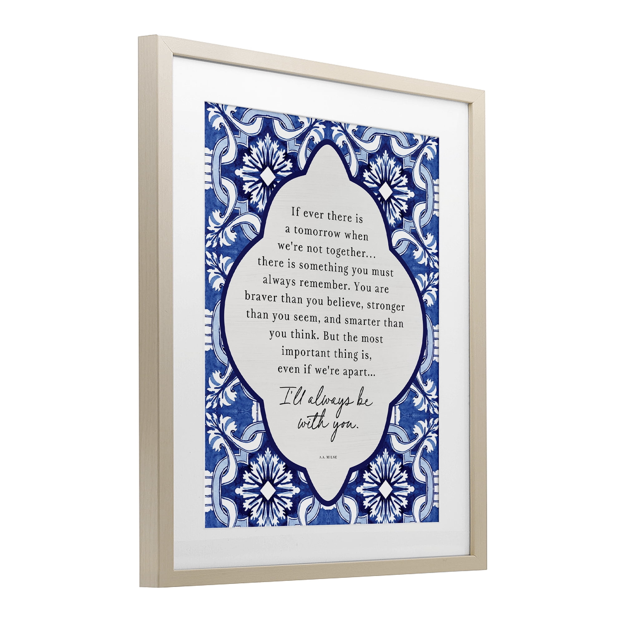 Always Be With You Inspiration Birch Framed Print Under Glass, design by Lettered and Lined