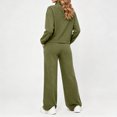 thumbnail image 5 of Mifsaly Womens 2 Piece Lounge Set Half Zip Pullover Top and Wide Leg Pants Casual Matching Outfit Drawstring Waist Relaxed Fit Soft Travel Airport Fall Winter, 5 of 7