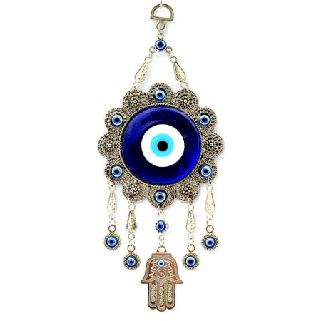 Evil Eye Ornament Blue Evil Eye with Hamsa Hand Protection Hanging Ornament (With a Betterdecor Pounch)-006 ()