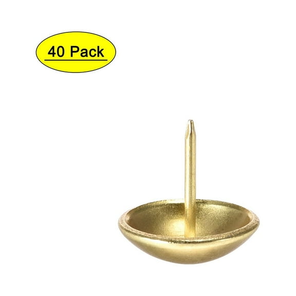 Uxcell 18mm Dia 17mm Height Gold Tone Round Thumb Push Pins Nails Tacks 40 Pack