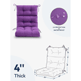 thumbnail image 2 of ZEOLABS Outdoor High Back Chair Cushion,Waterproof Tufted Adirondack Rocking Chair Cushion with Ties,Replacement Seat Back Cushion for Patio Furniture, Purple, 2 of 6