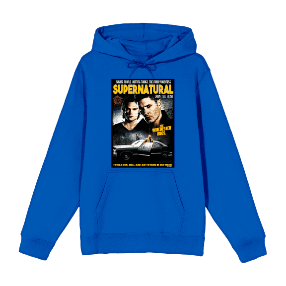 Supernatural Sam & Dean Poster Art Long Sleeve Unisex Adult Hooded Sweatshirt-Small