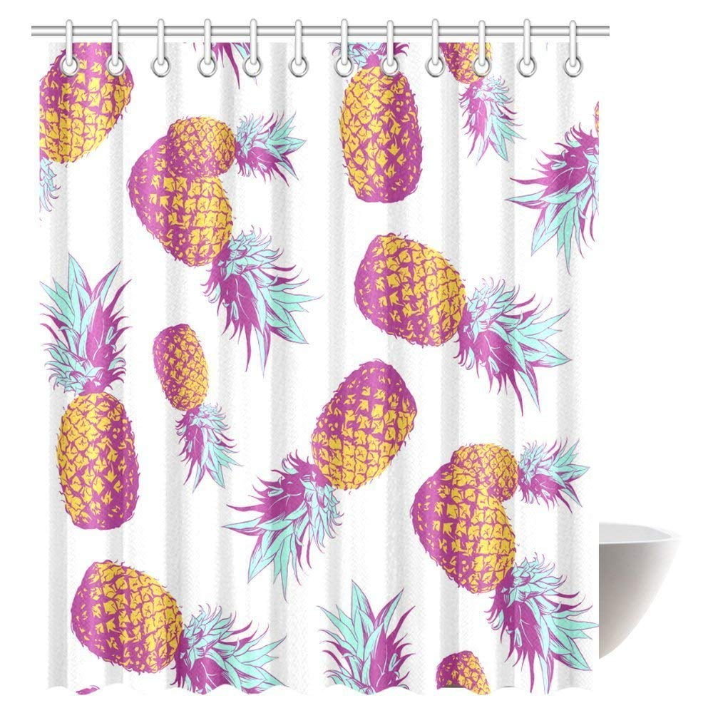 ARTJIA-Pineapple-Decor-Shower-Curtain,-Tropical-Theme-...