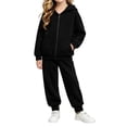 thumbnail image 2 of LvhaoGJOB Little Kids Boys Hoodie and Sweatpants Outfit Set, Black - fleece fabric, 2 of 7