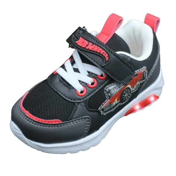 Hot Wheels Toddler Boys' Light-Up Sneakers - Black, Size 7