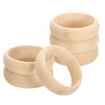 thumbnail image 1 of Unique Bargains Wooden Bangle Bracelet, 6 Pack 83mm - Log Retro Macrame Rings, Unfinished Smooth Wooden Rings for Crafts, 1 of 6