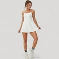 thumbnail image 4 of Women's Activewear Tennis Dress with Spaghetti Straps and A-Line Skirt Design - Medium, White, 4 of 7