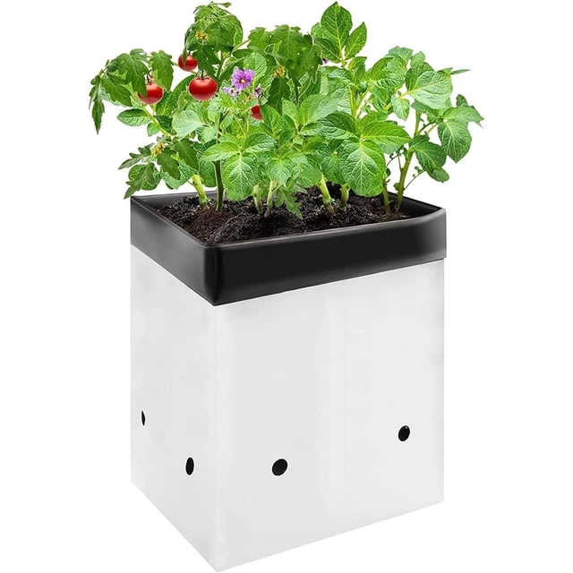 Paquete de bolsas de cultivo para plantas, envases de película en blanco y negro bolsa de plástico para macetas de plántulas y enraizamiento