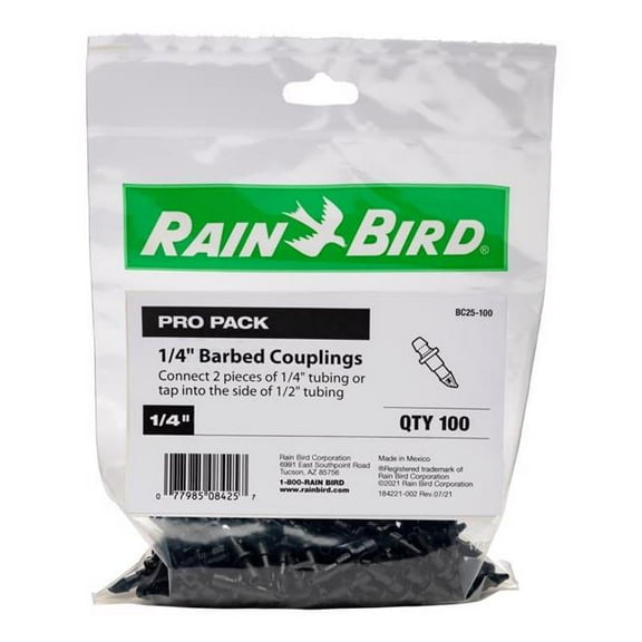 Rain Bird 7043225 0.25 in. Barbed Drip Irrigation Coupler
