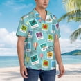 thumbnail image 5 of Bixox Men's Hawaiian Shirts Men's World Travel1 Print Short-Sleeve Shirt-3X-Large, 5 of 8