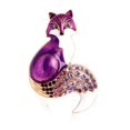 thumbnail image 5 of Broche de gota de aceite retro sencillo con ramillete de zorro, suéter de aleación, accesorios para cárdigan, alfiler de diamantes de imitación, 5 of 5