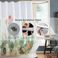 thumbnail image 3 of Green Cactus Shower Curtain Sets,Tropical Plants Flowers Bathroom Curtains,Modern Minimalist Art Bath Curtain,Waterproof Fabric with 12 Hooks 72x72 Inches, 3 of 6