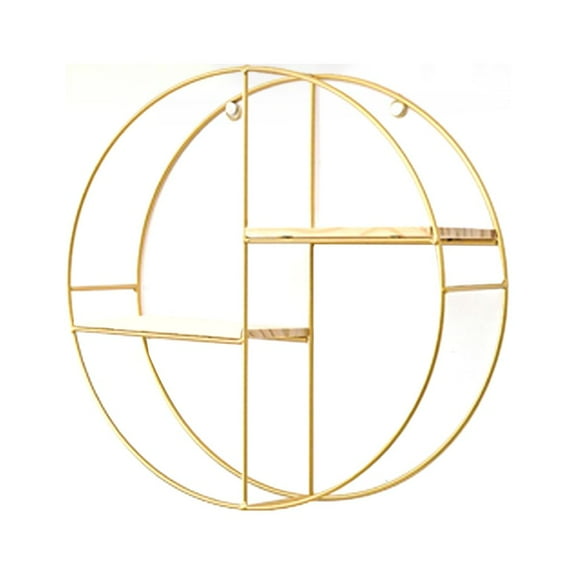KALLORY Golden Iron Storage Rack 1Set Wall Shelves For Home Decoration Living Room Kitchen Balcony