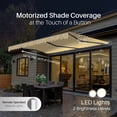 thumbnail image 2 of Semi-Cassette Motorized LED Luxury Patio Awning - 20 x 10 Ft - Desert Sand - Moroccan Collection, 2 of 7